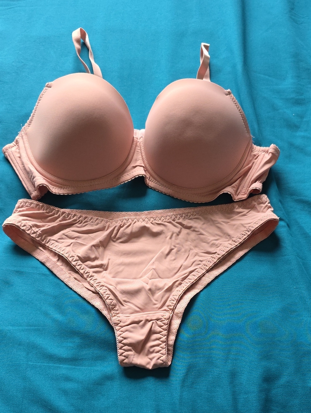 Pink Padded Bra and Bikini Brief Set - Women Intimates